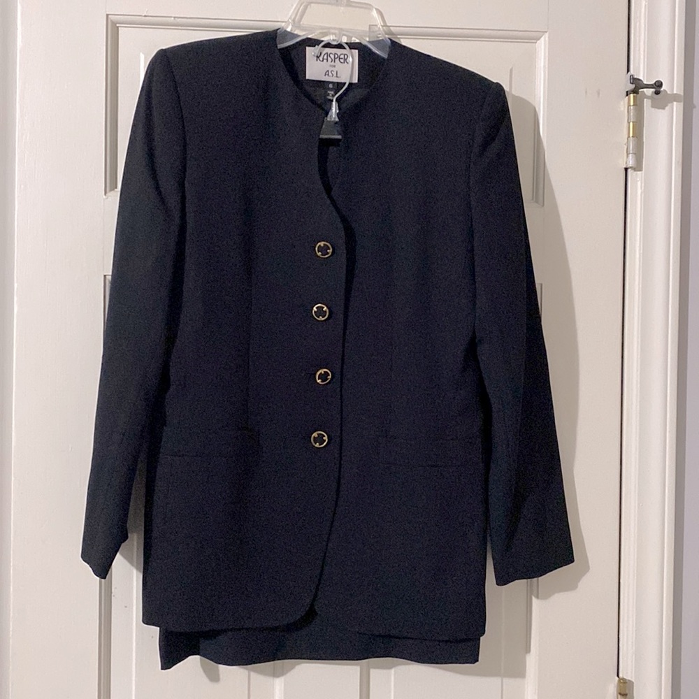 Kasper for A.S.L. Black Skirt Suit